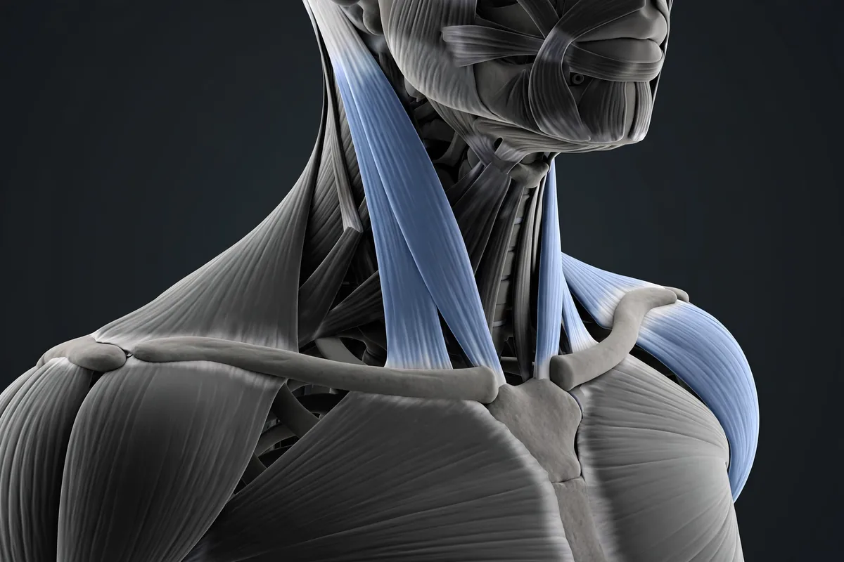 JSM Reset 3D anatomy view showing neck muscles